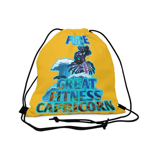 Outdoor Drawstring Bag Yellow Capricorn