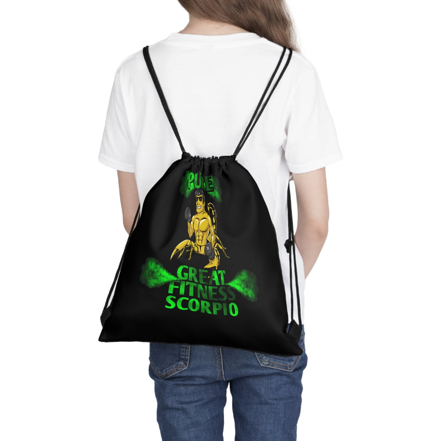 Outdoor Drawstring Bag Black Male Scorpio