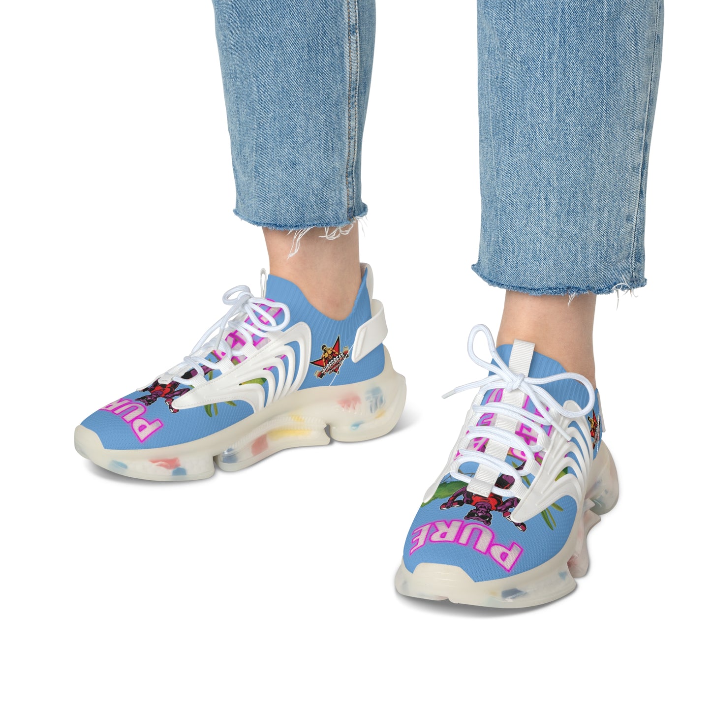 Women's Mesh Sneakers Blue Leo