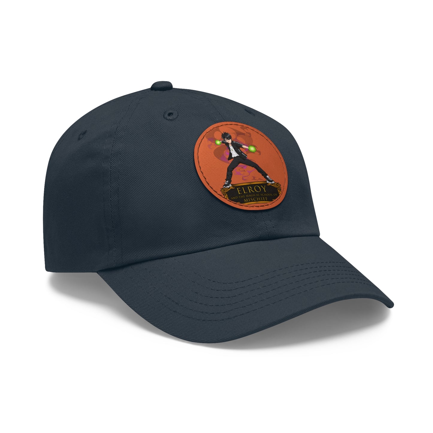 Dad Hat with Leather Patch (Round)