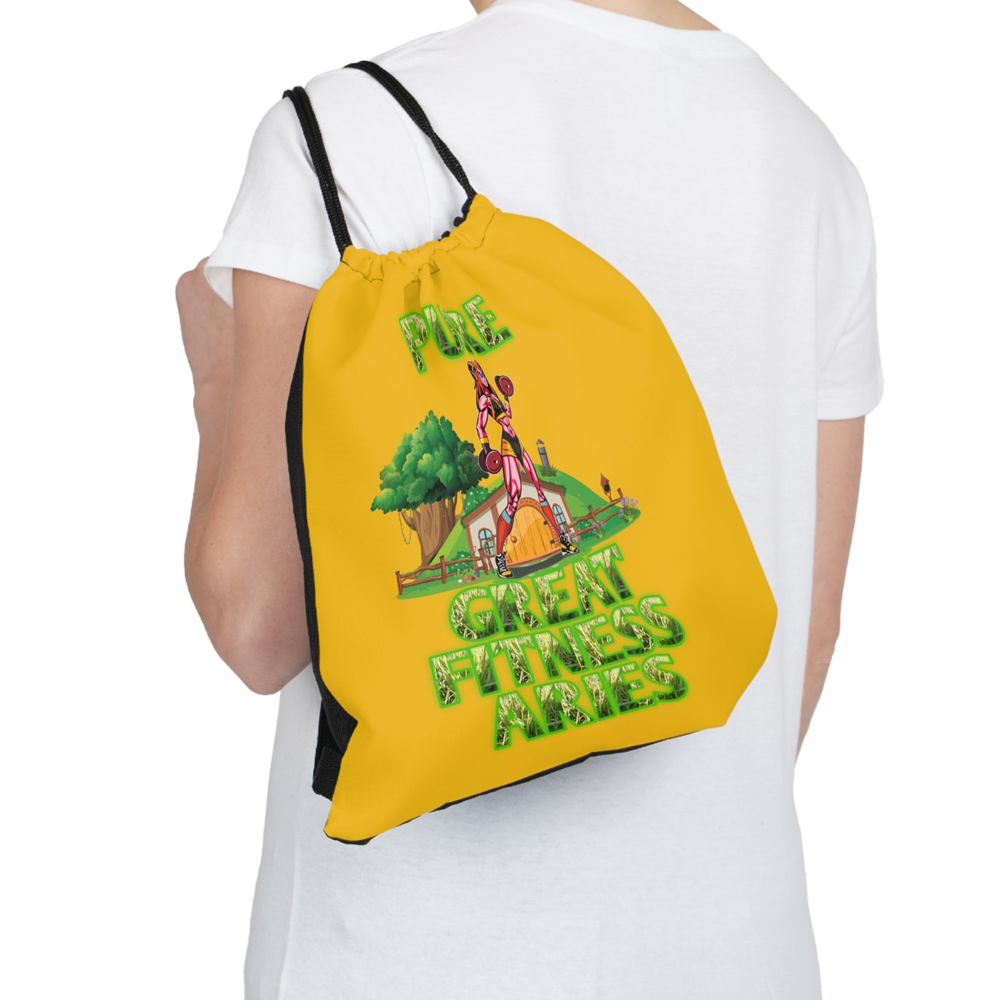 Outdoor Drawstring Bag Yellow Female Aries