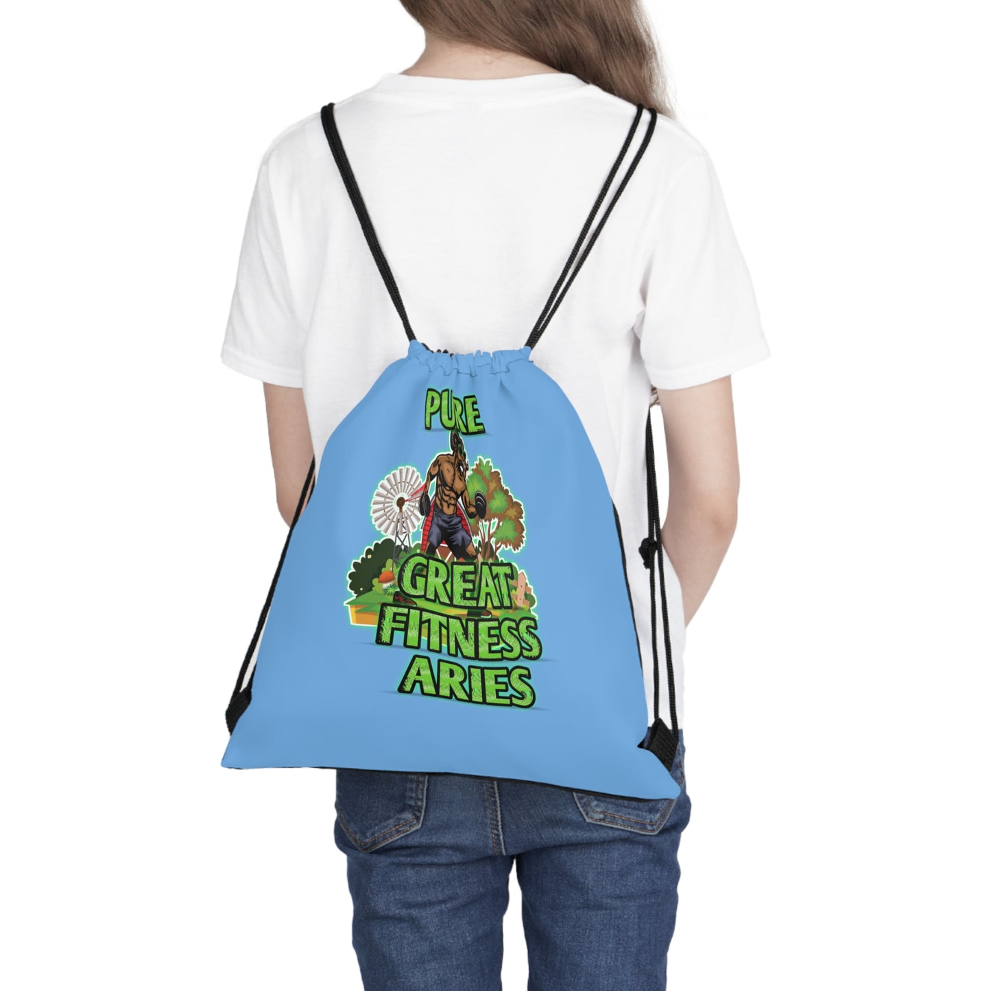 Outdoor Drawstring Bag Blue Male Aries