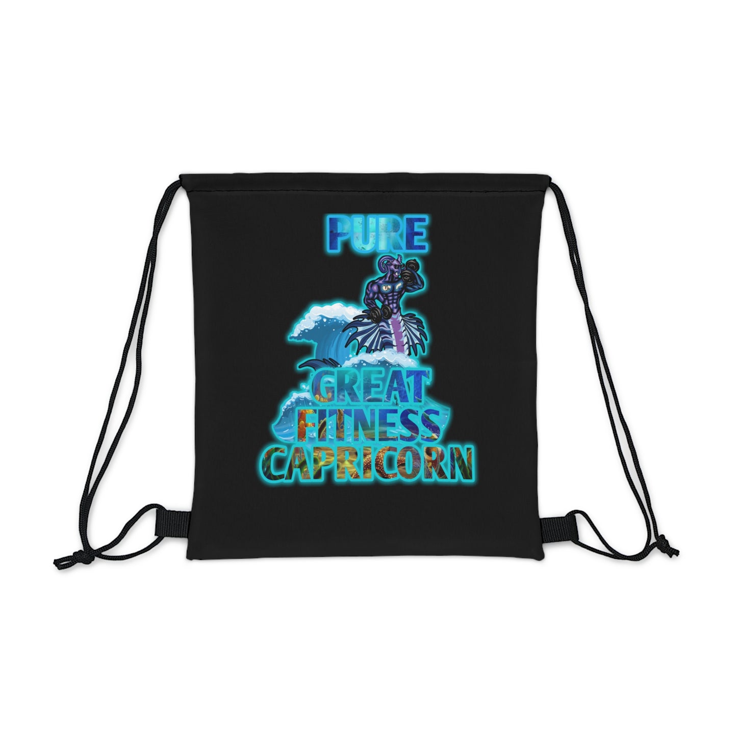 Outdoor Drawstring Bag Black Capricorn