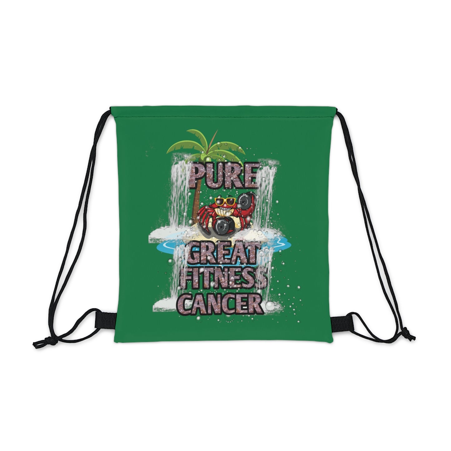 Outdoor Drawstring Bag Green Cancer