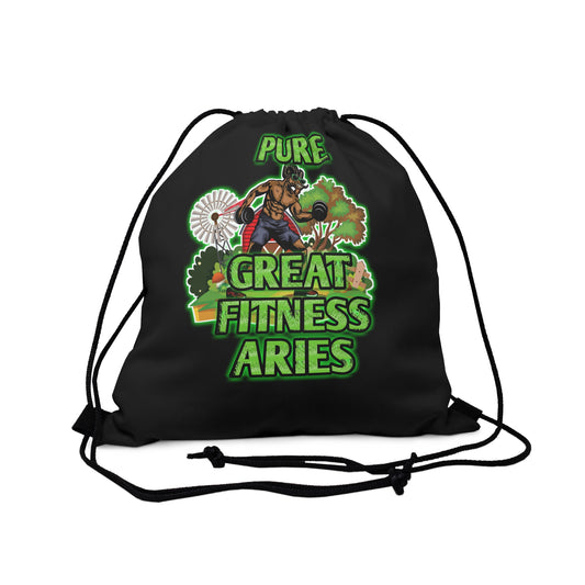 Outdoor Drawstring Bag Black Male Aries