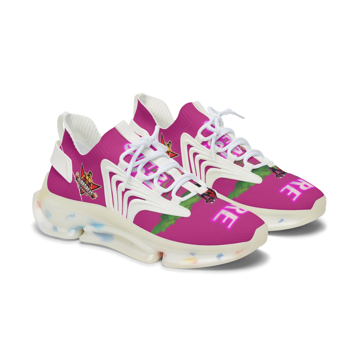 Women's Mesh Sneakers Pink Leo