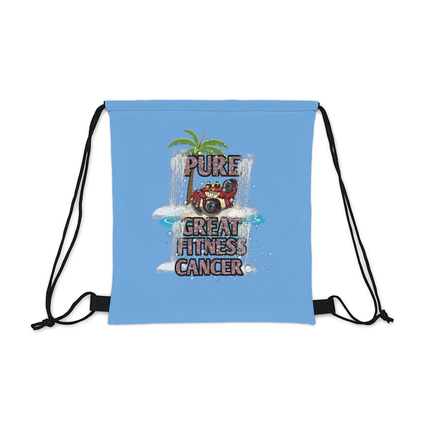 Outdoor Drawstring Bag Blue Cancer