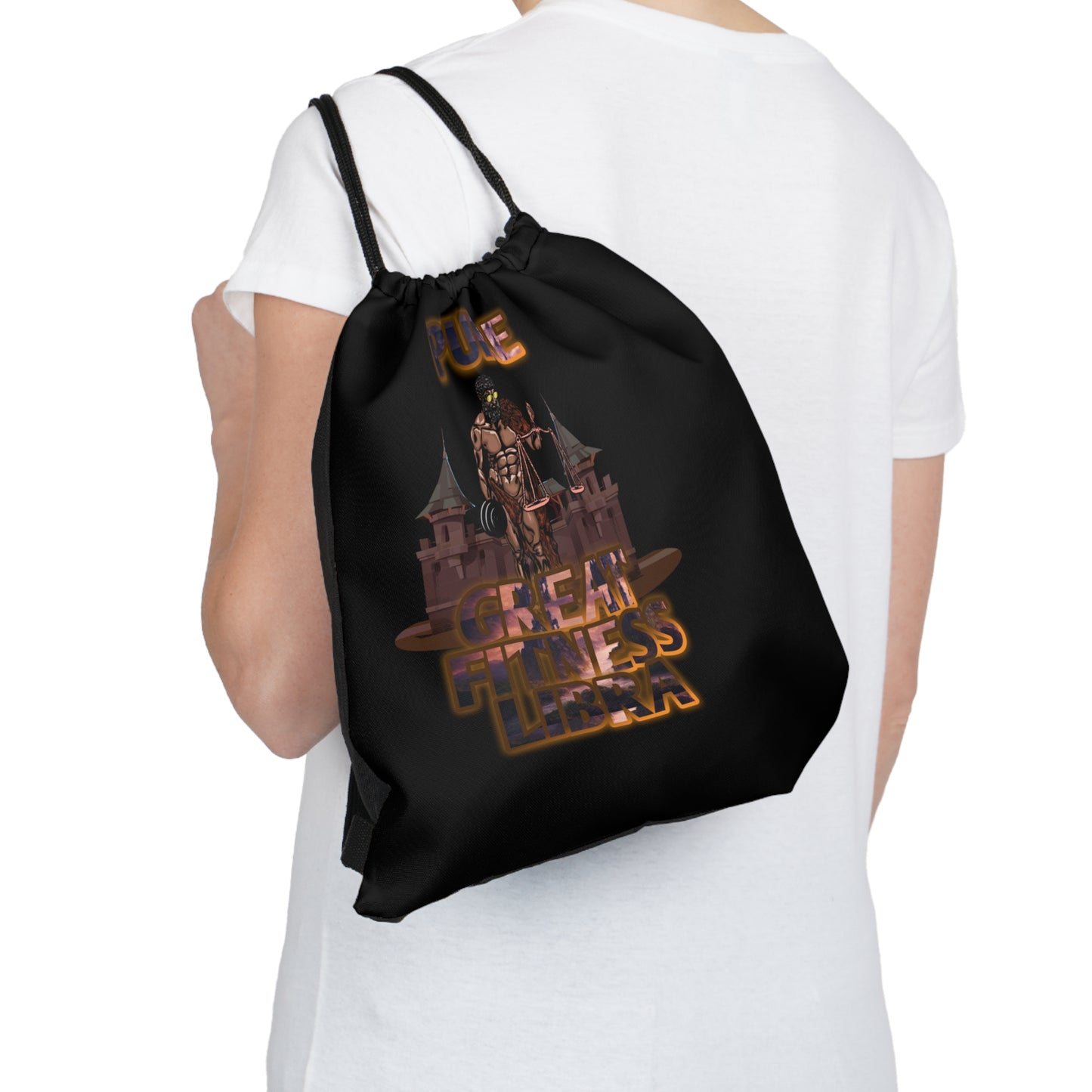 Outdoor Drawstring Bag Black Male Libra