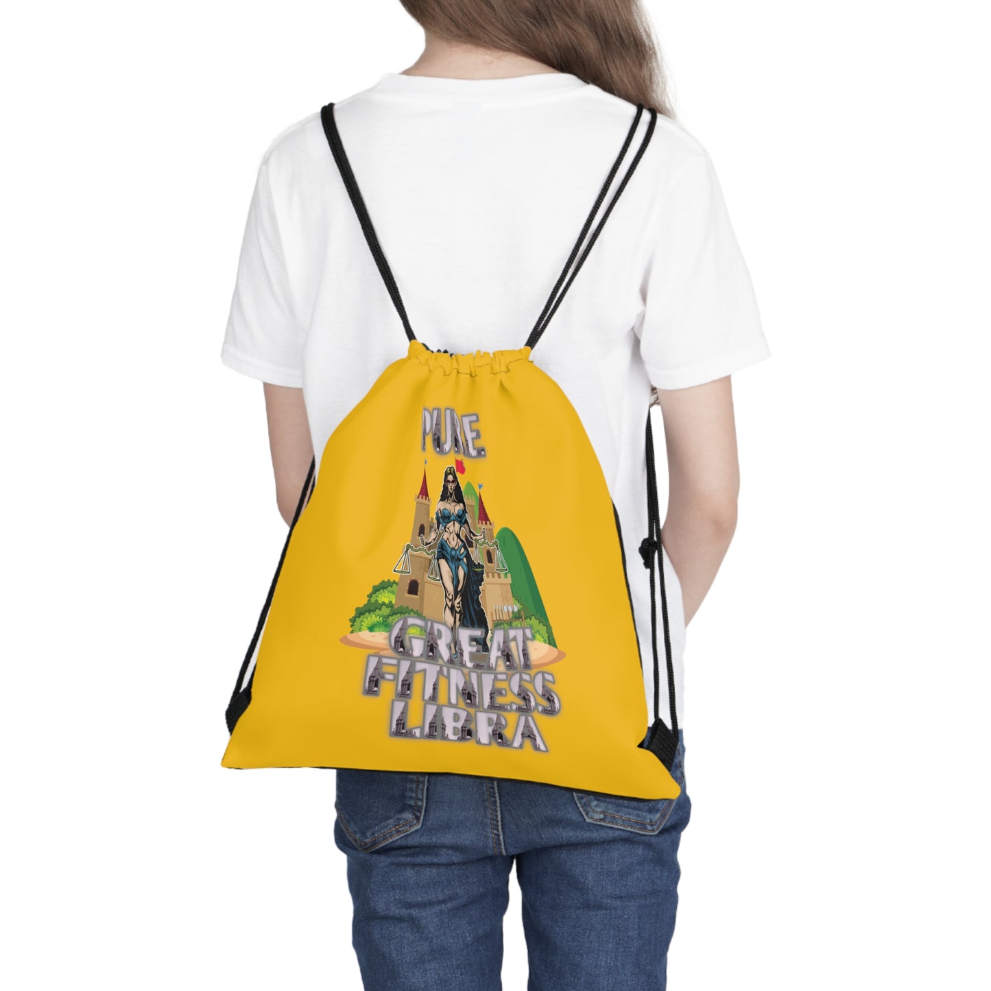 Outdoor Drawstring Bag Yellow Female Libra