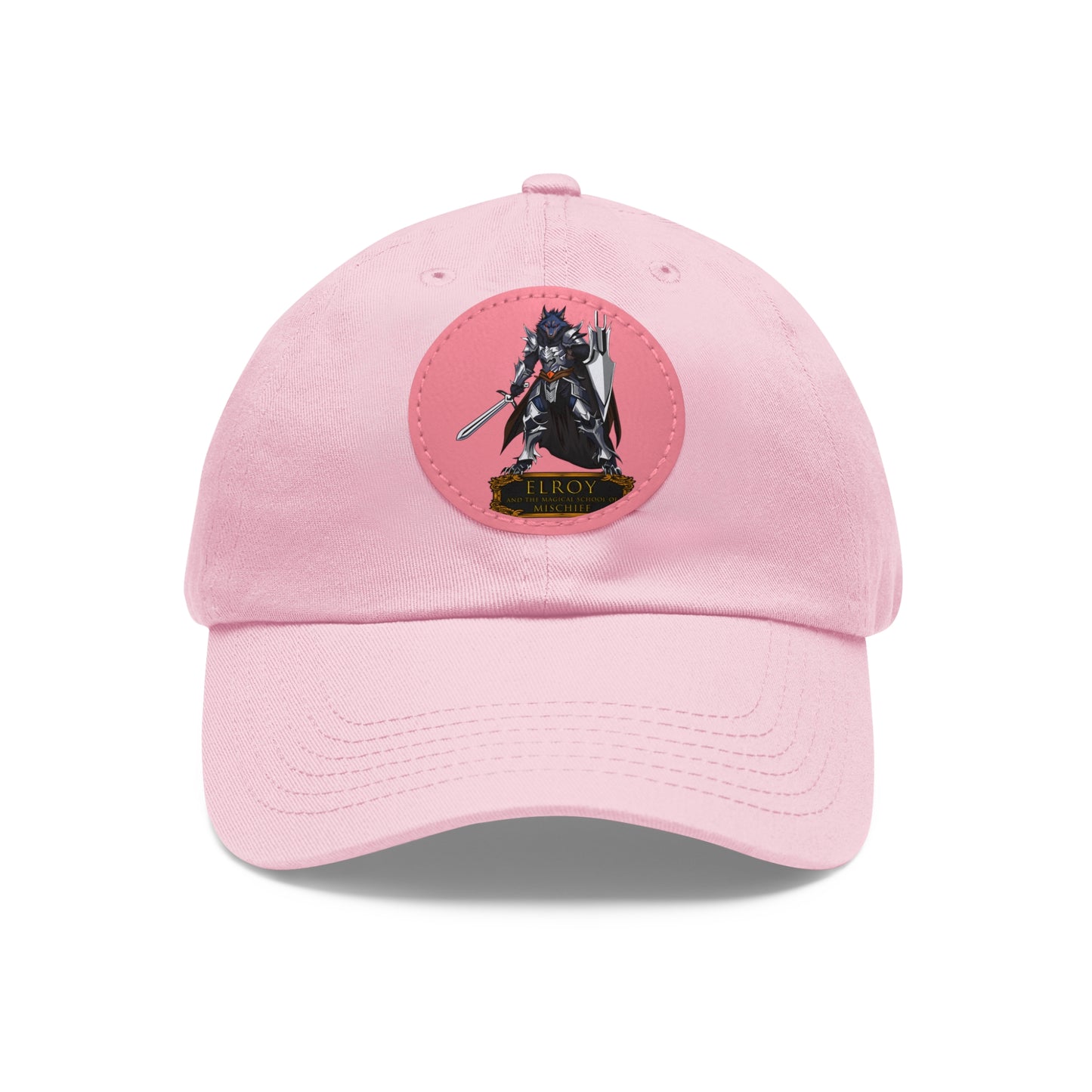 Dad Hat with Leather Patch (Round)