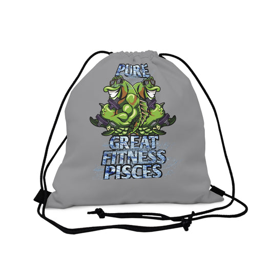 Outdoor Drawstring Bag Grey Male Pisces