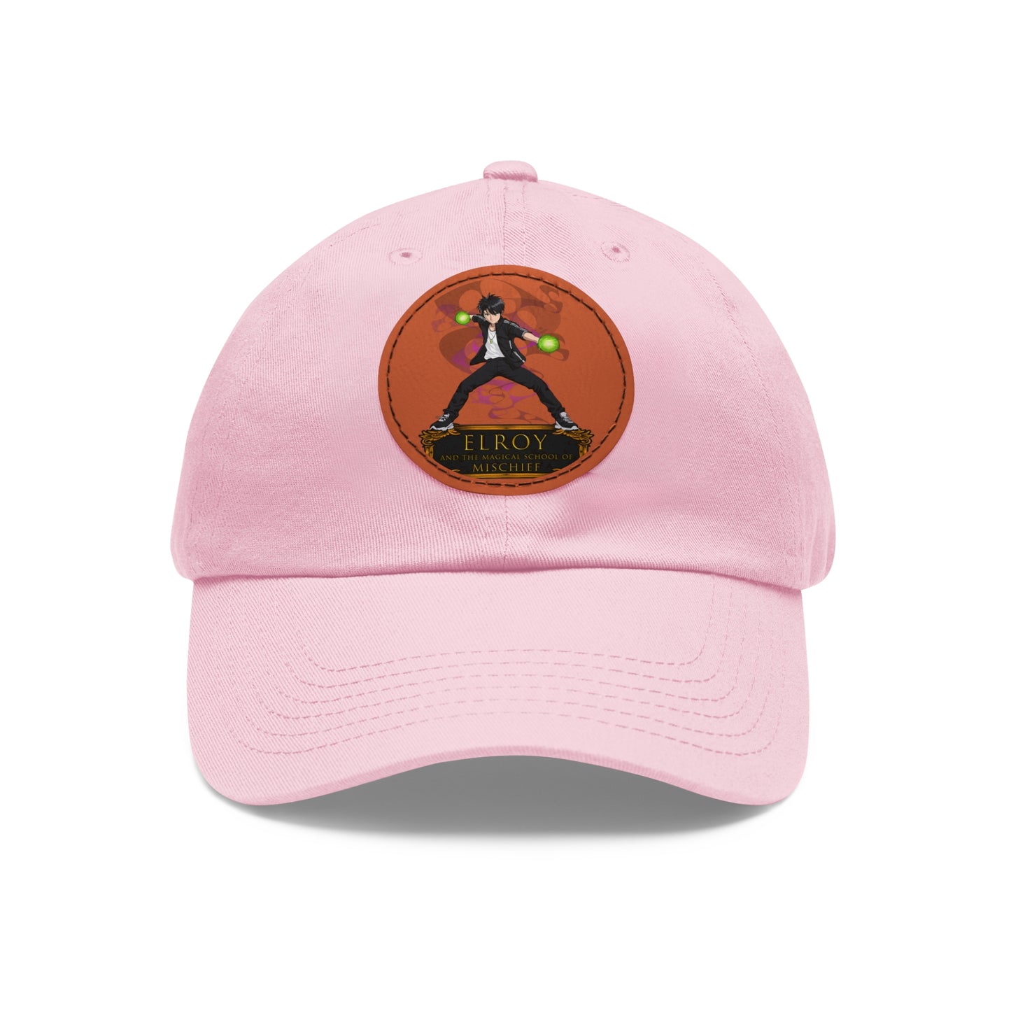 Dad Hat with Leather Patch (Round)