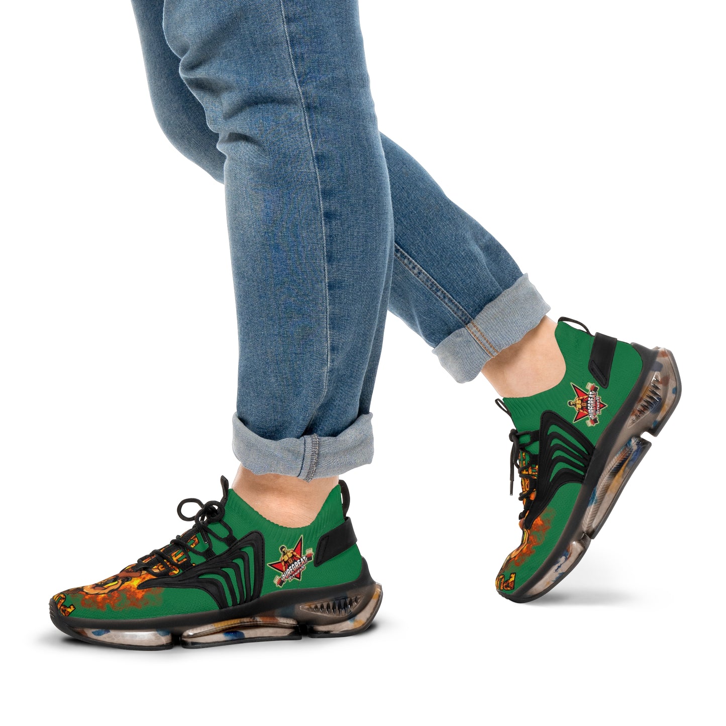 Men's Mesh Sneakers Green Leo