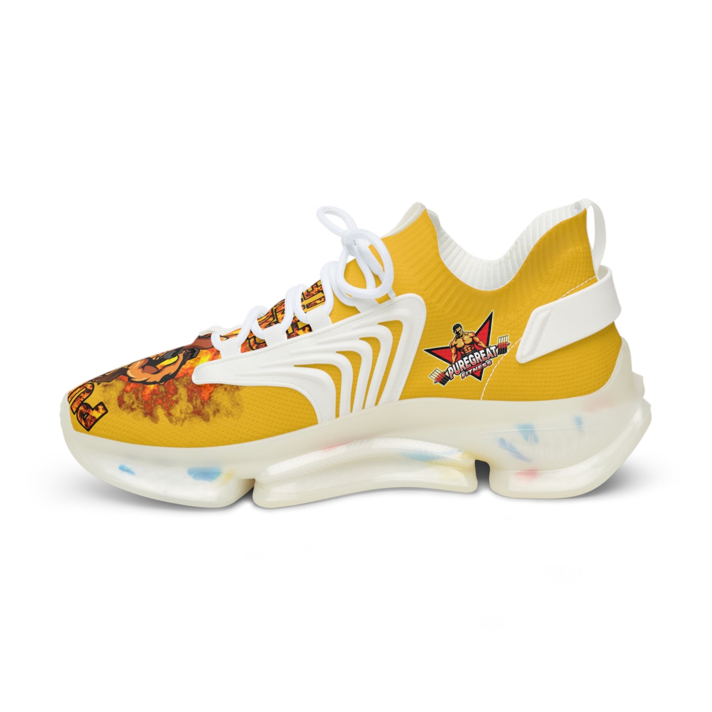 Men's Mesh Sneakers Yellow Leo