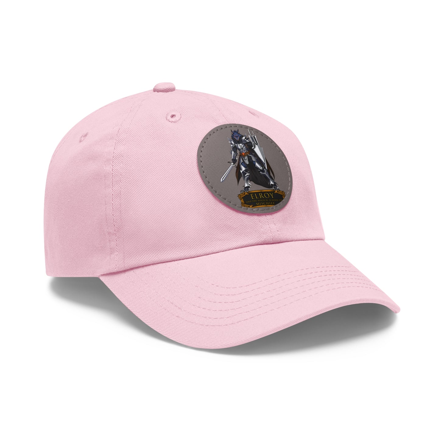 Dad Hat with Leather Patch (Round)