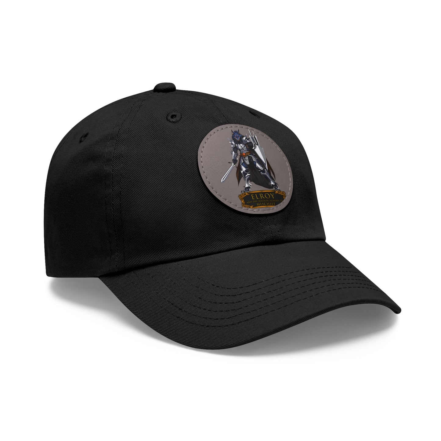 Dad Hat with Leather Patch (Round)