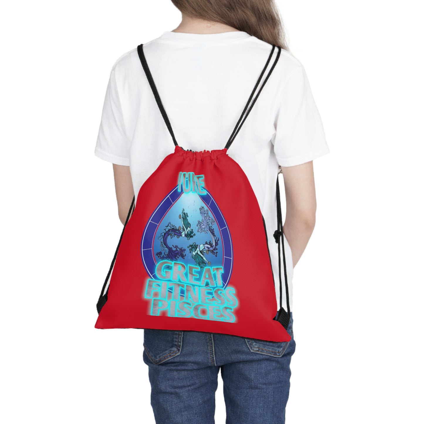 Outdoor Drawstring Bag Red Female Pisces