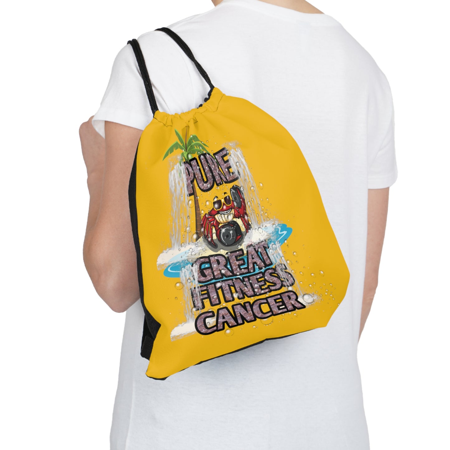 Outdoor Drawstring Bag Yellow Cancer