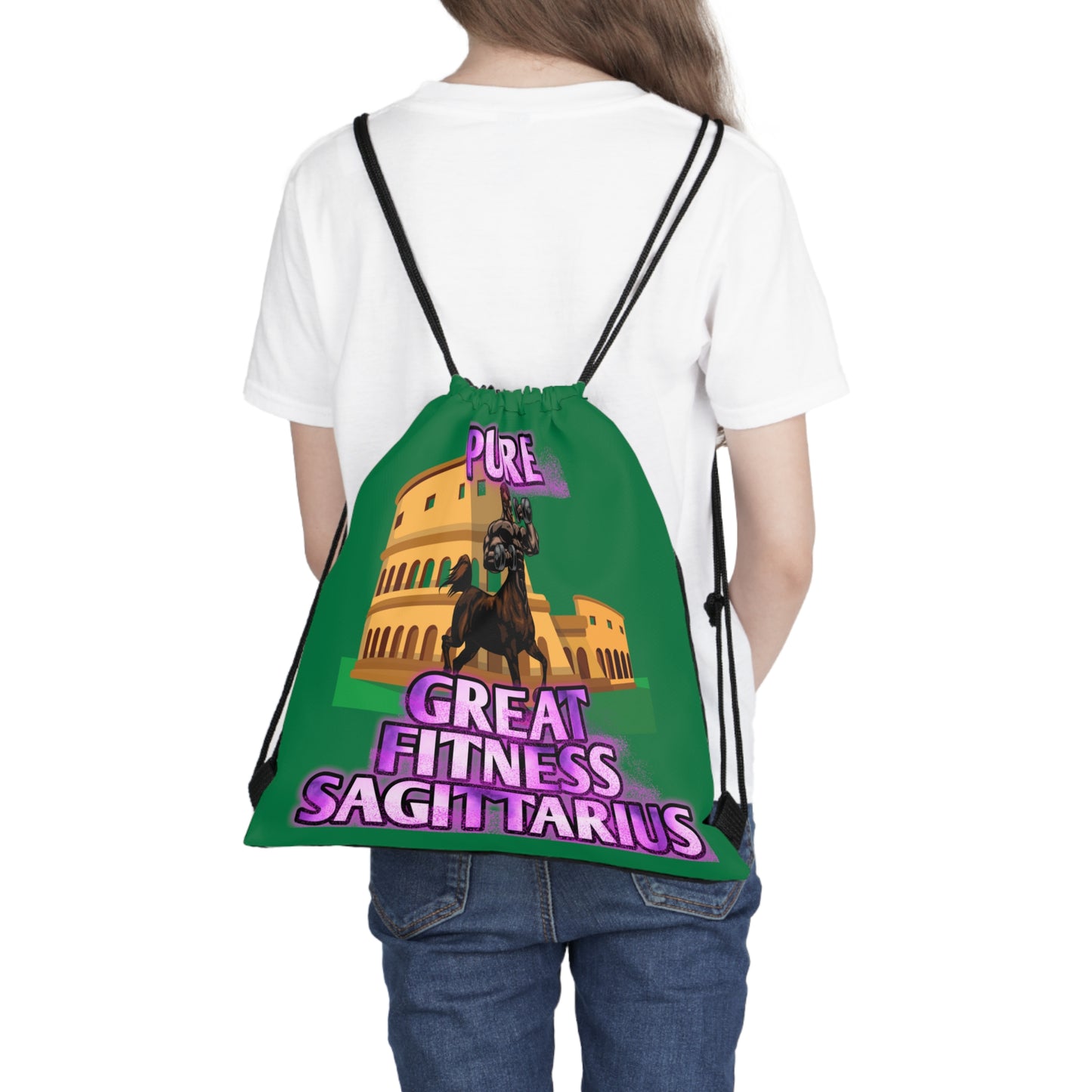 Outdoor Drawstring Bag Green Male Sagittarius