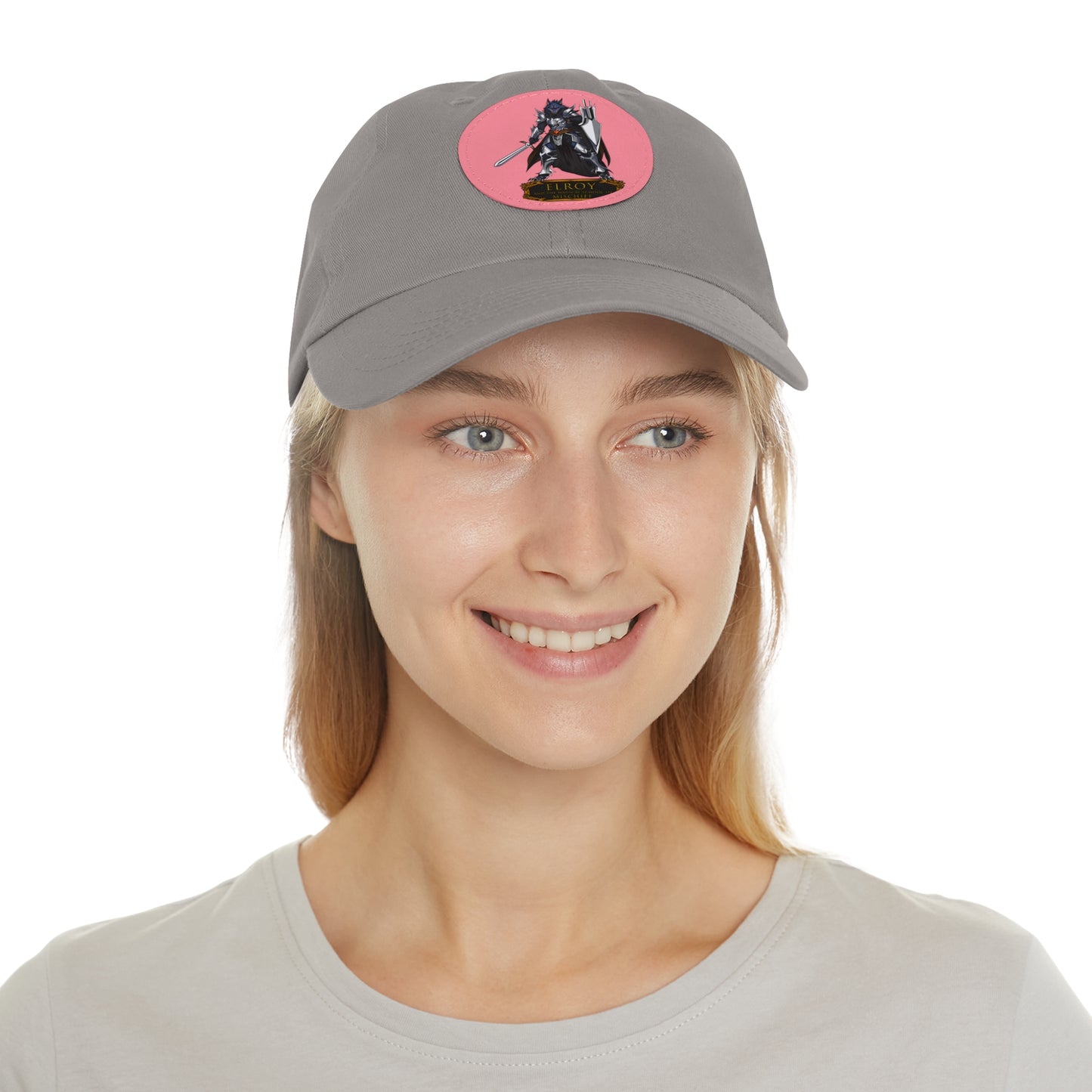 Dad Hat with Leather Patch (Round)