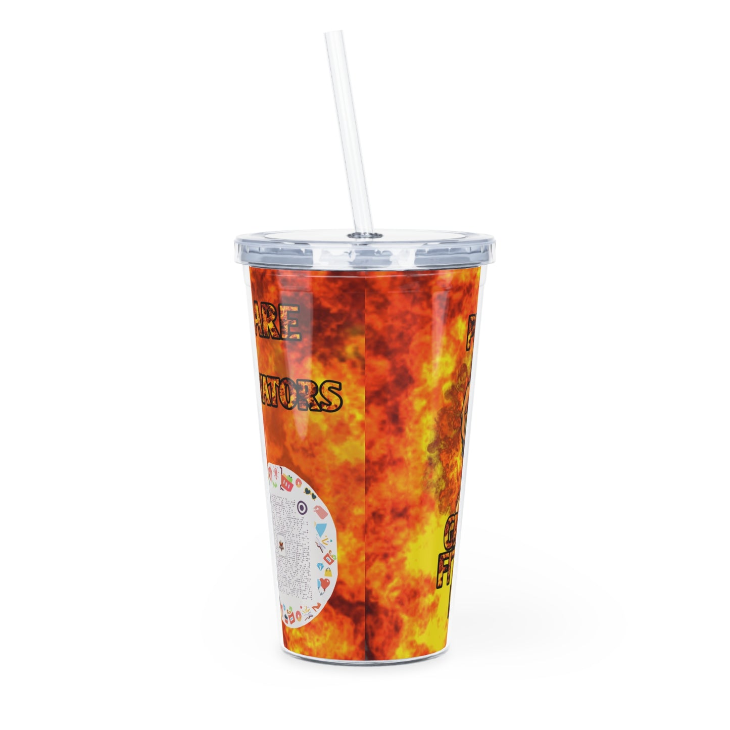 Plastic Tumbler with Straw Male Leo