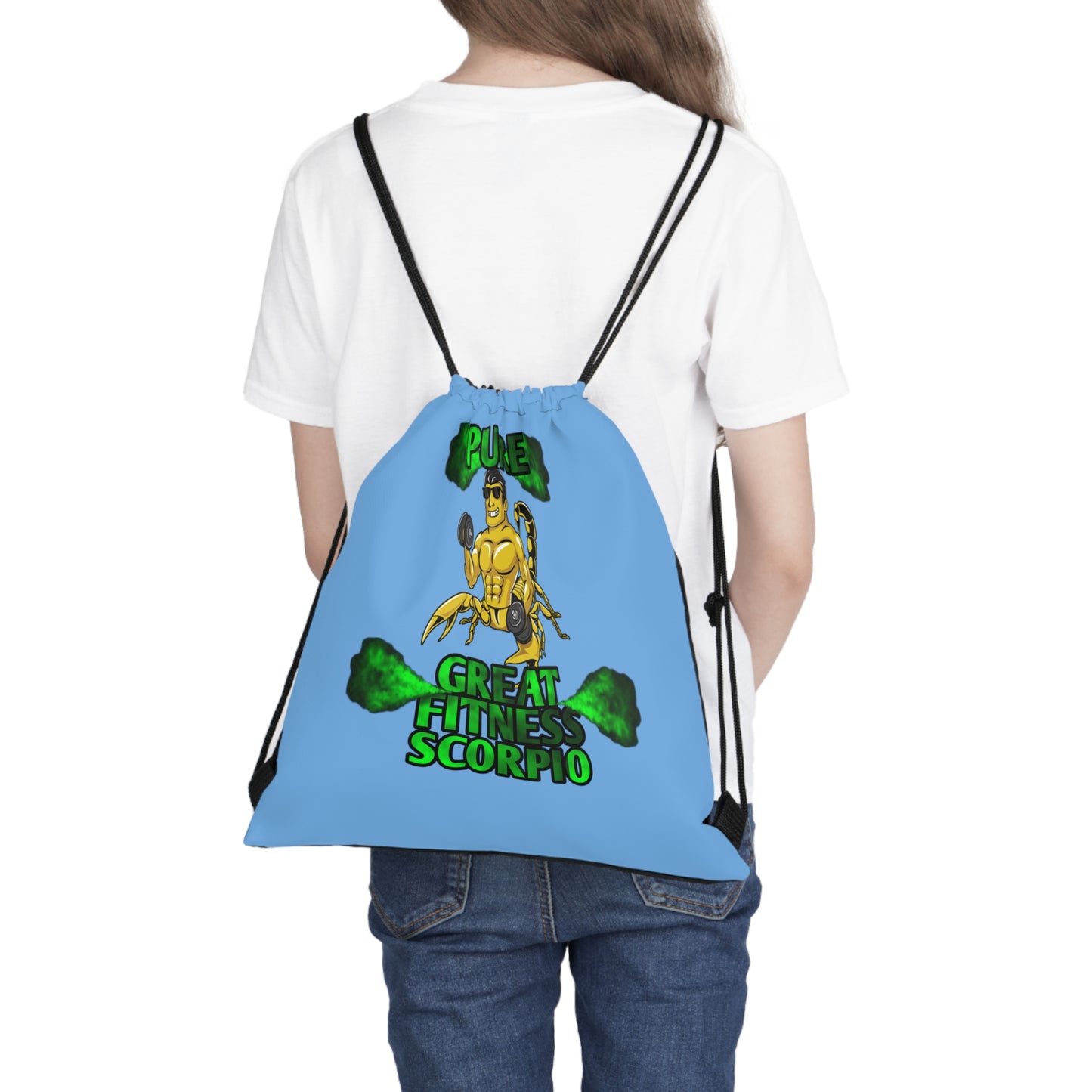 Outdoor Drawstring Bag Blue Male Scorpio