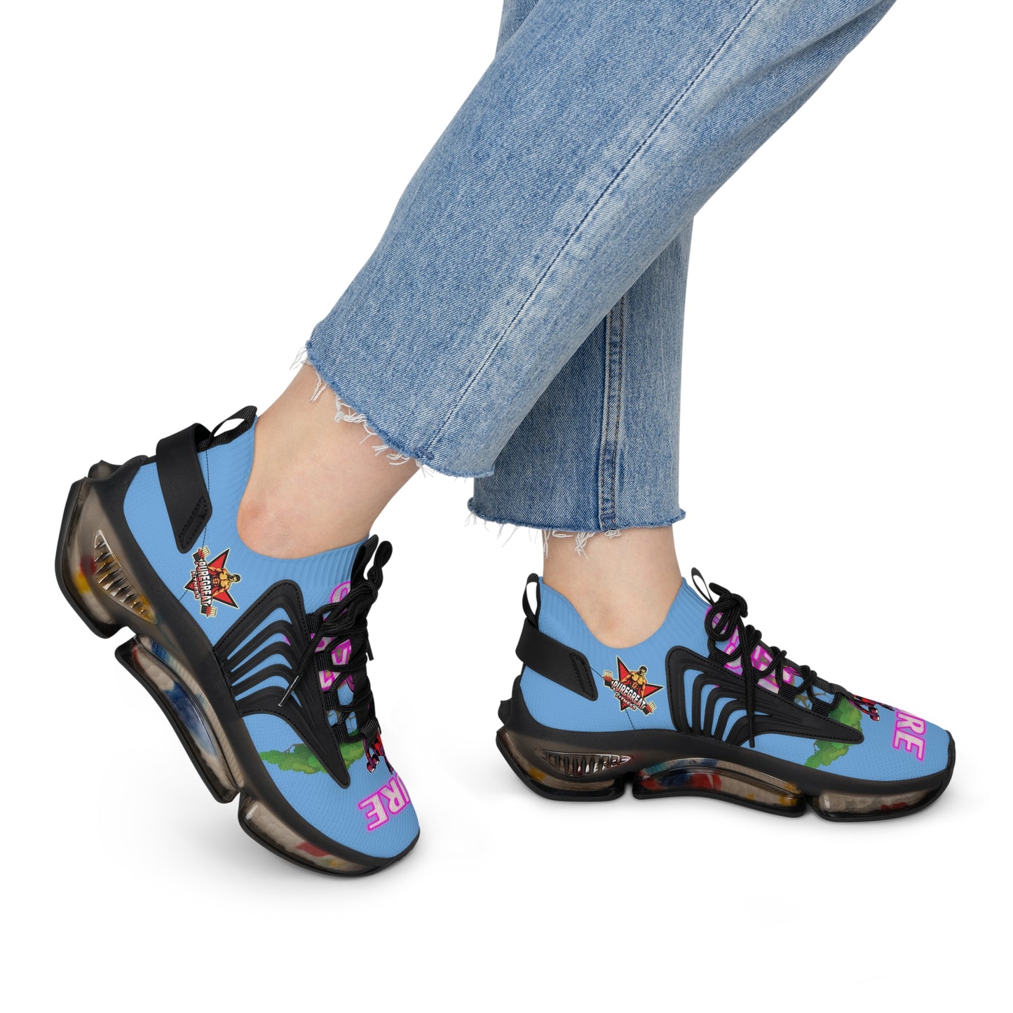 Women's Mesh Sneakers Blue Leo