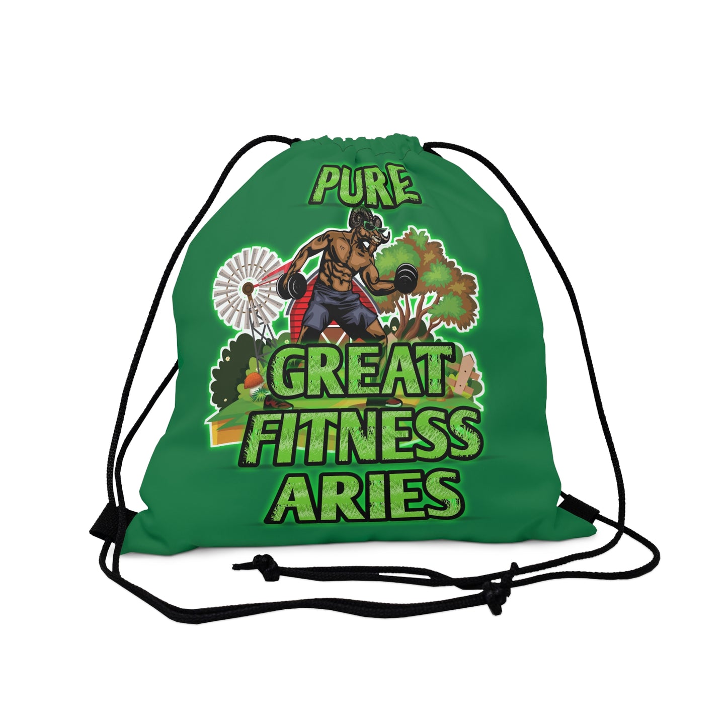 Outdoor Drawstring Bag Green Male Aries