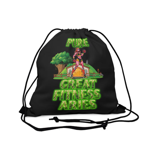 Outdoor Drawstring Bag Black Female Aries