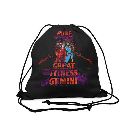 Outdoor Drawstring Bag Black Gemini