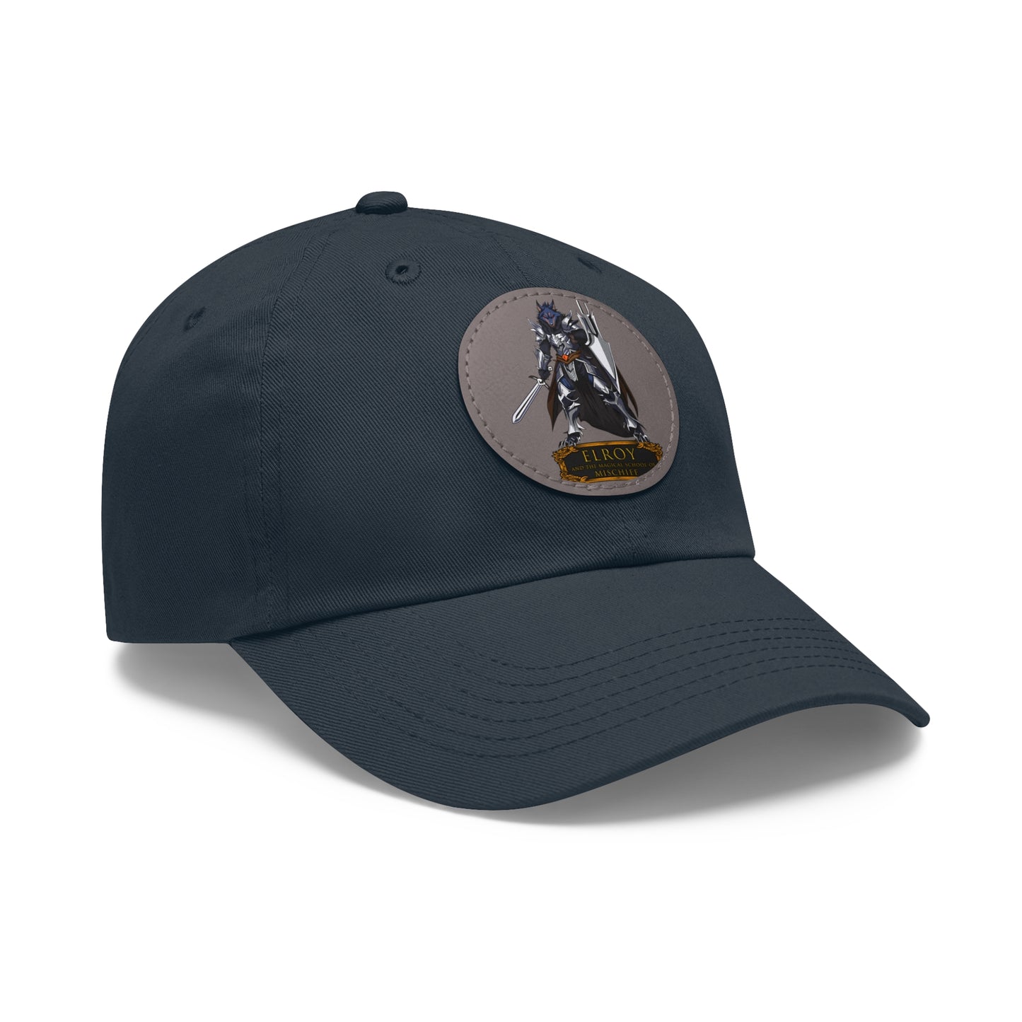 Dad Hat with Leather Patch (Round)