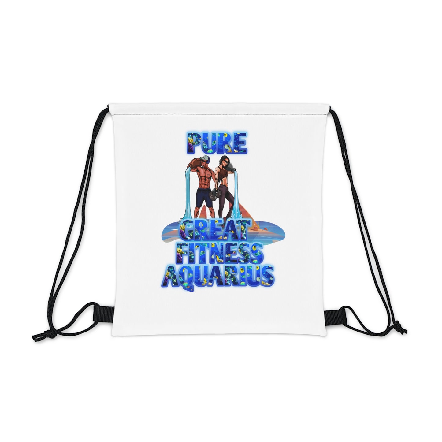 Outdoor Drawstring Bag White Aquarius