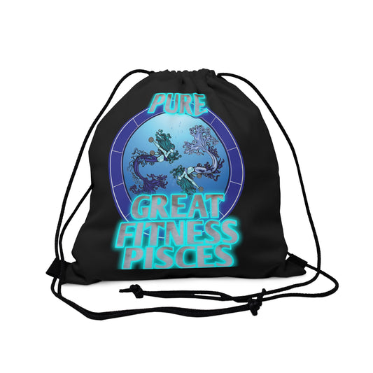 Outdoor Drawstring Bag Black Female Pisces