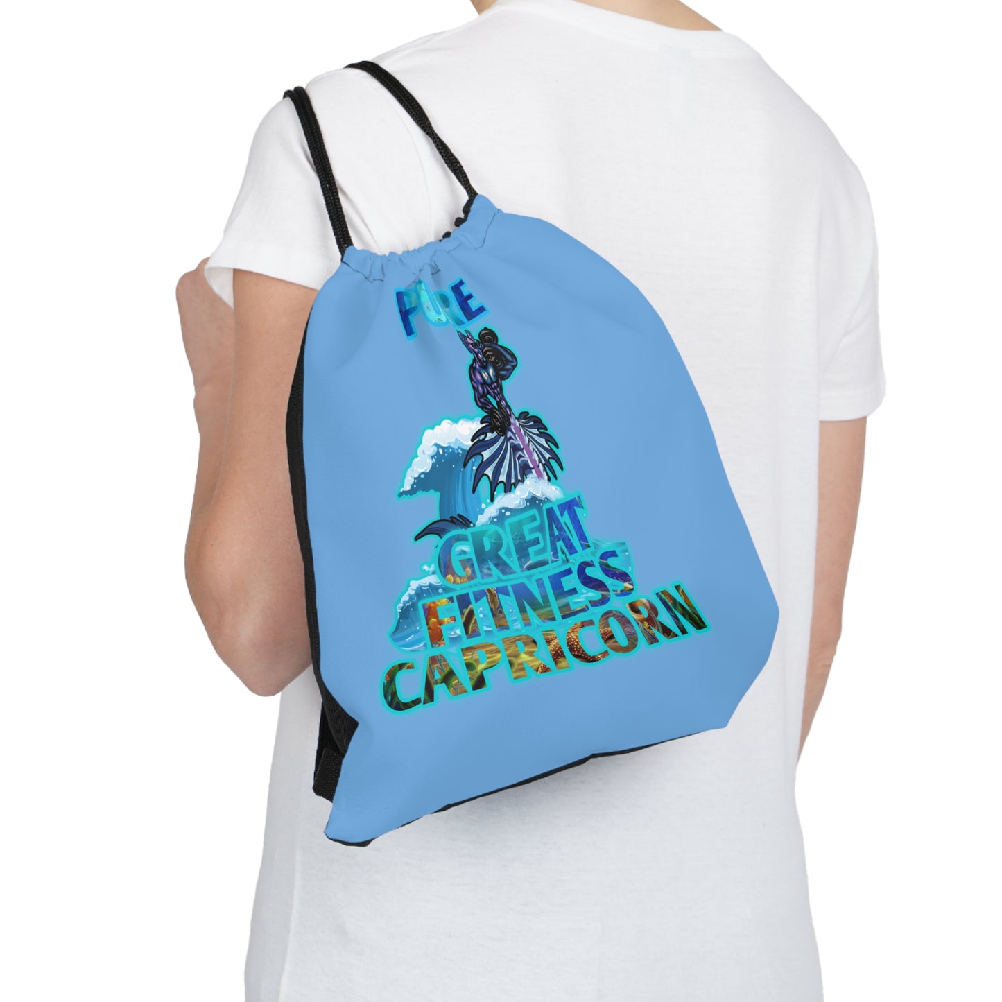 Outdoor Drawstring Bag Blue Capricorn