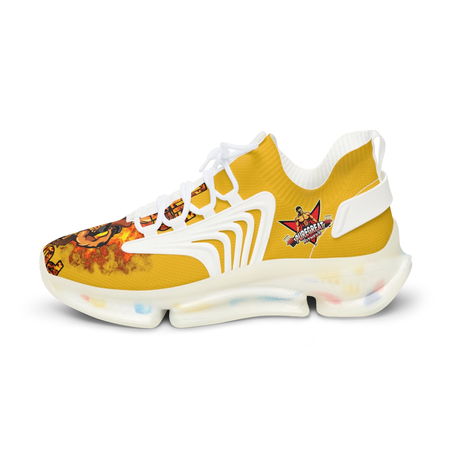 Men's Mesh Sneakers Yellow Leo