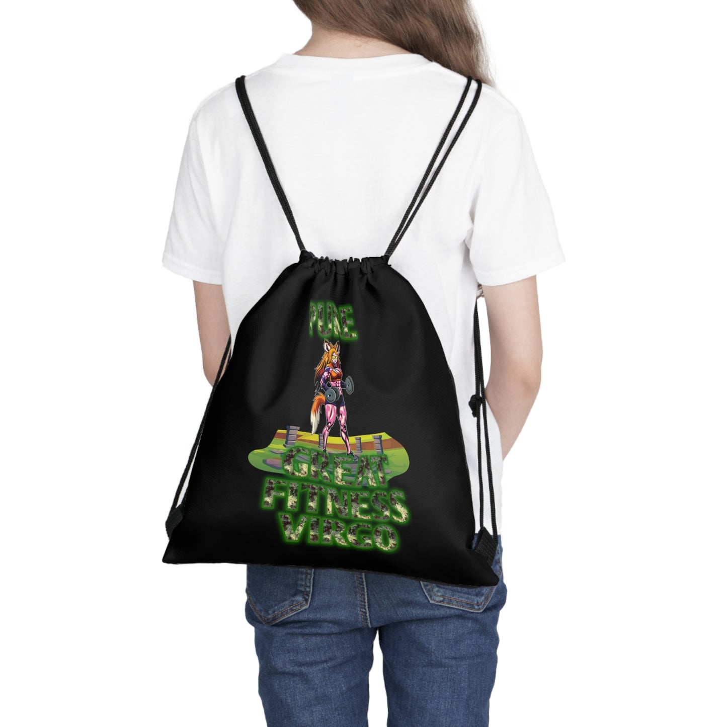 Outdoor Drawstring Bag Black Female Virgo