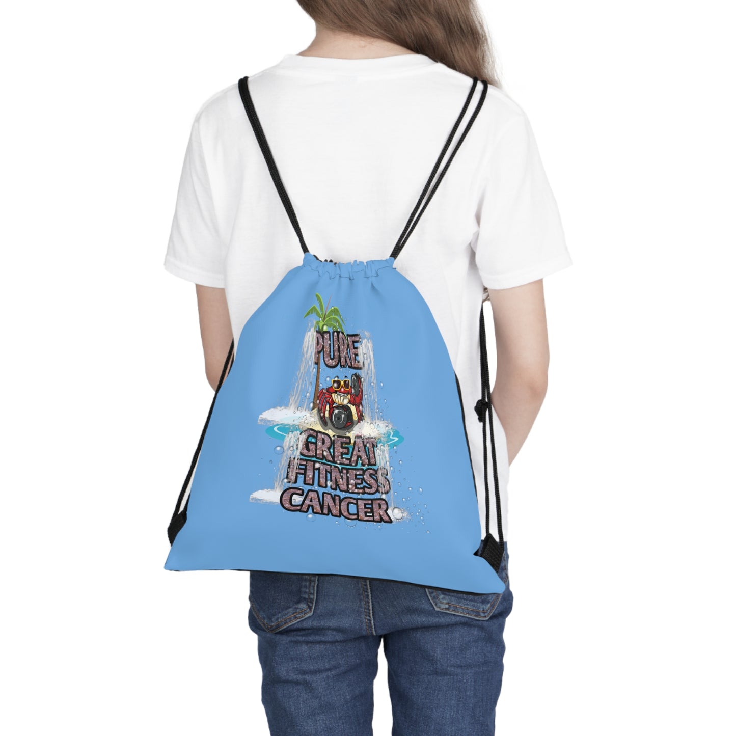 Outdoor Drawstring Bag Blue Cancer