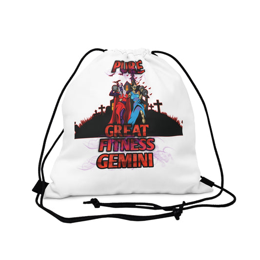 Outdoor Drawstring Bag White Gemini