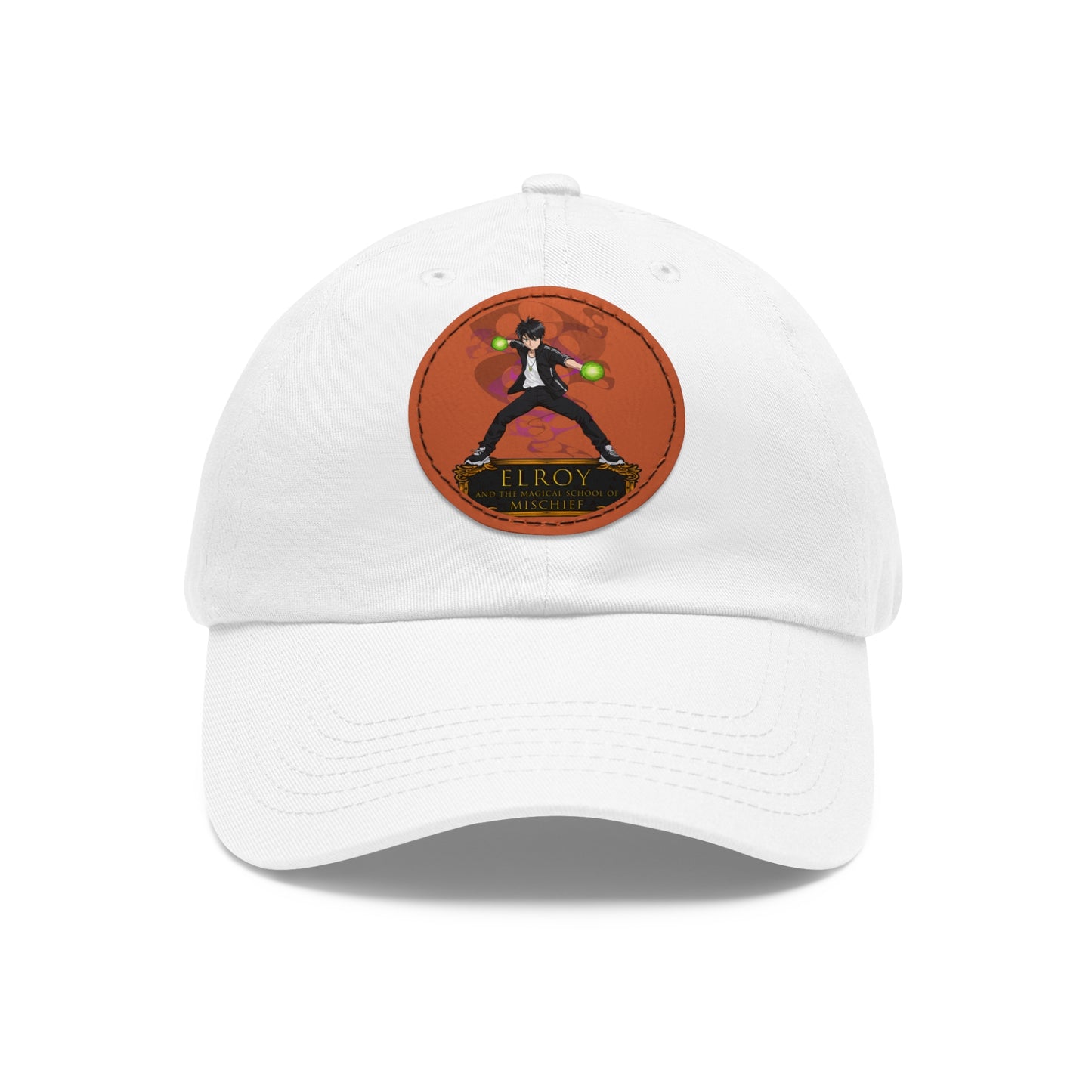 Dad Hat with Leather Patch (Round)