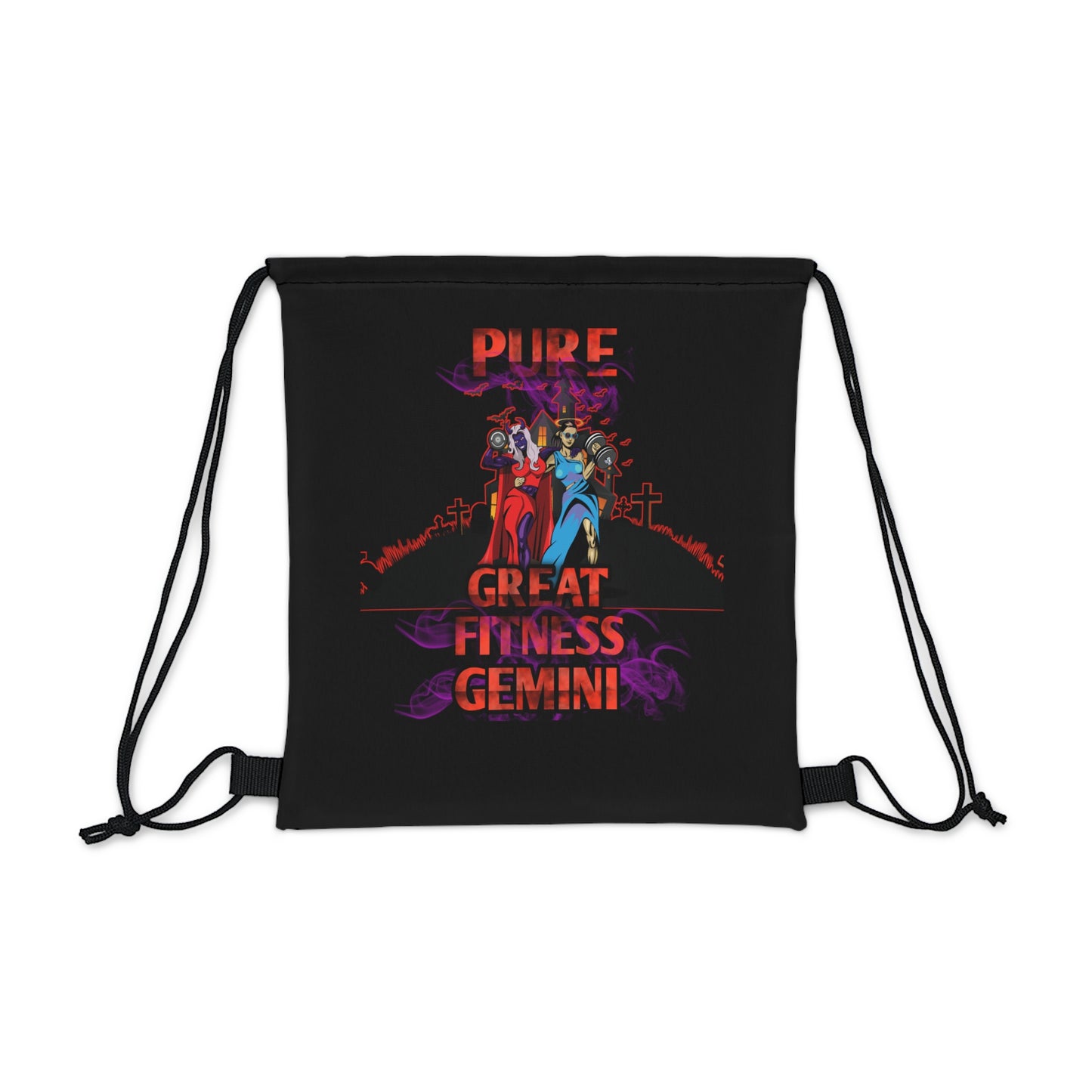 Outdoor Drawstring Bag Black Gemini