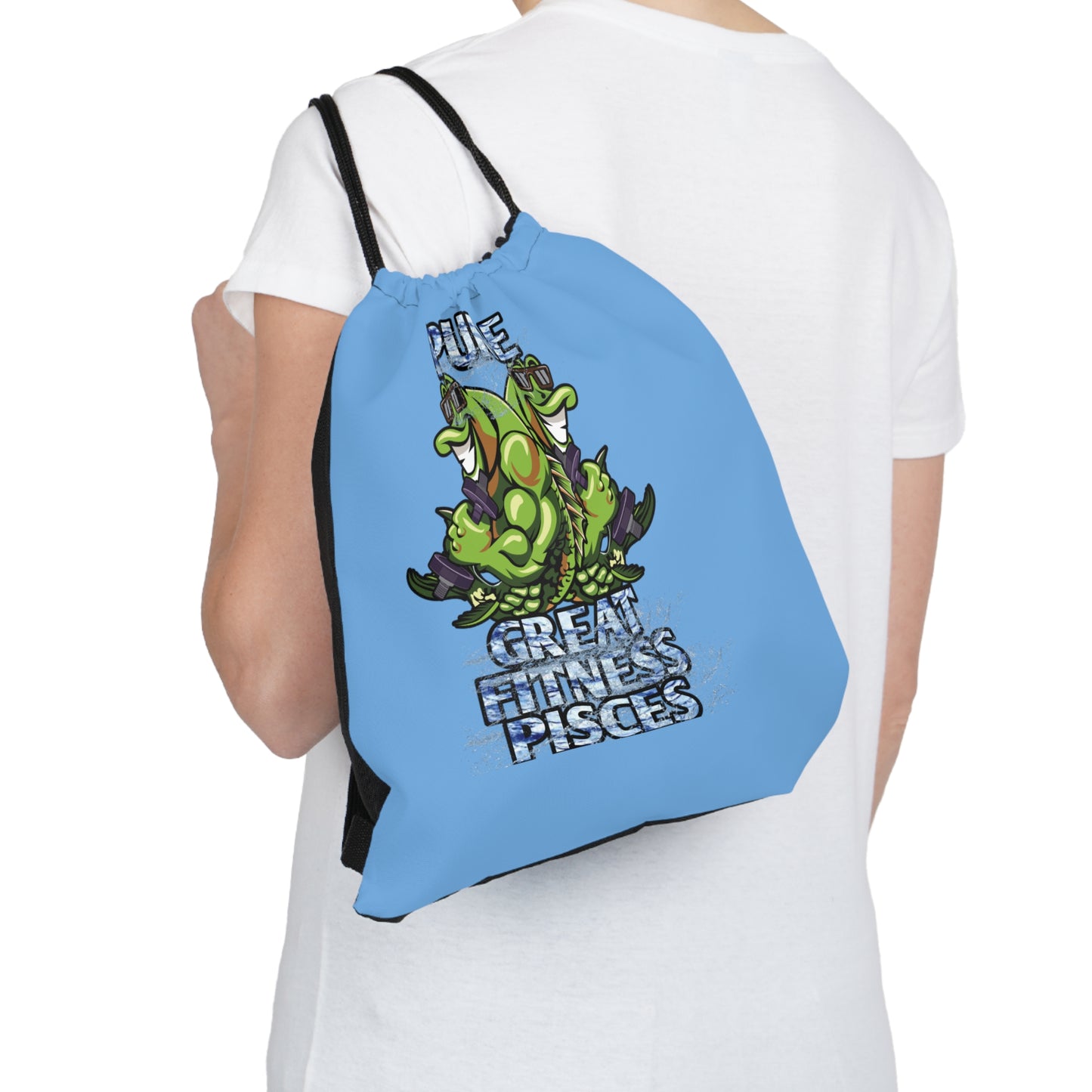 Outdoor Drawstring Bag Blue Male Pisces