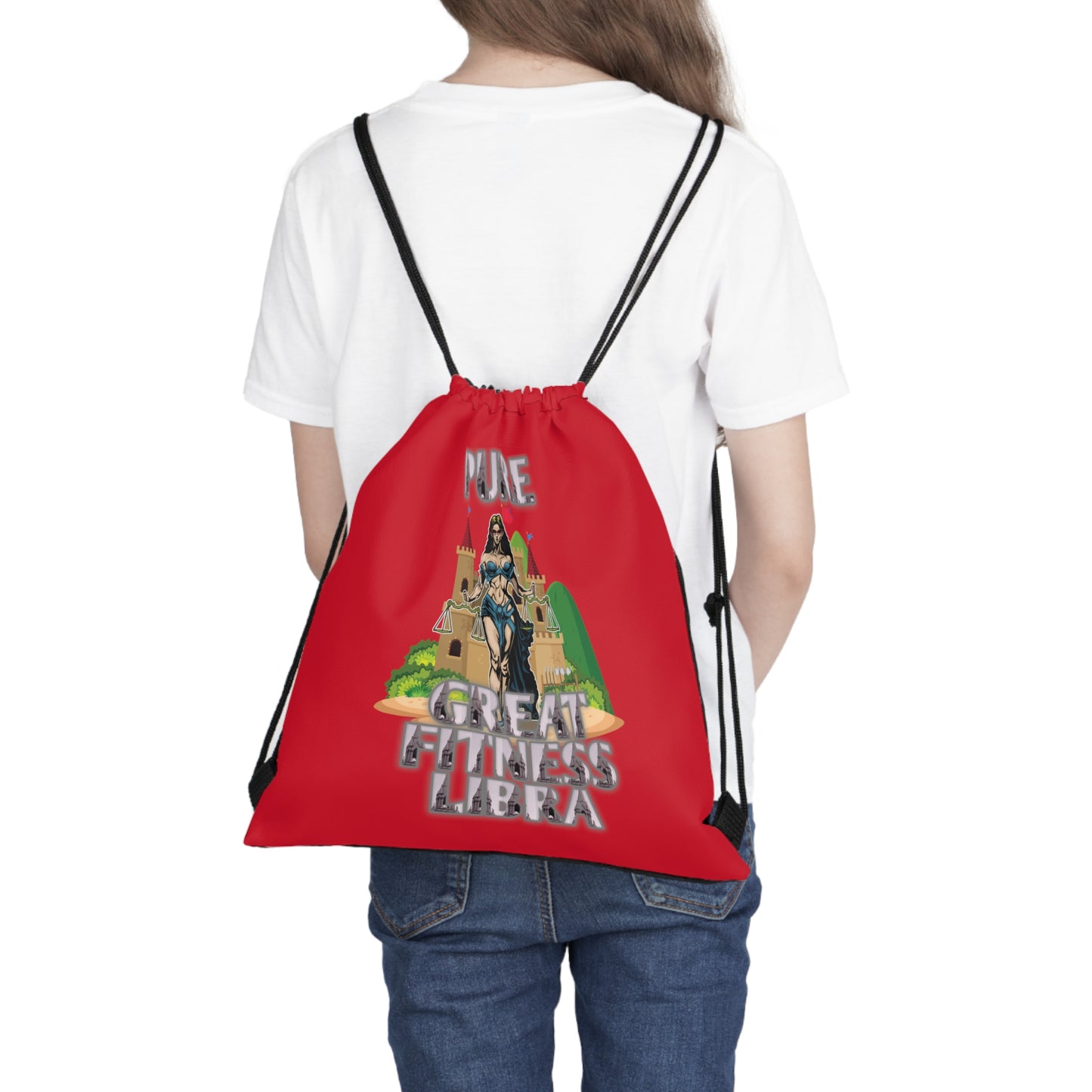 Outdoor Drawstring Bag Red Female Libra