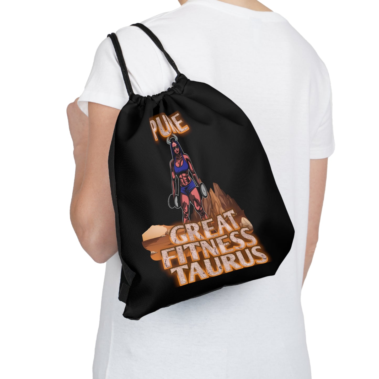 Outdoor Drawstring Bag Black Female Taurus