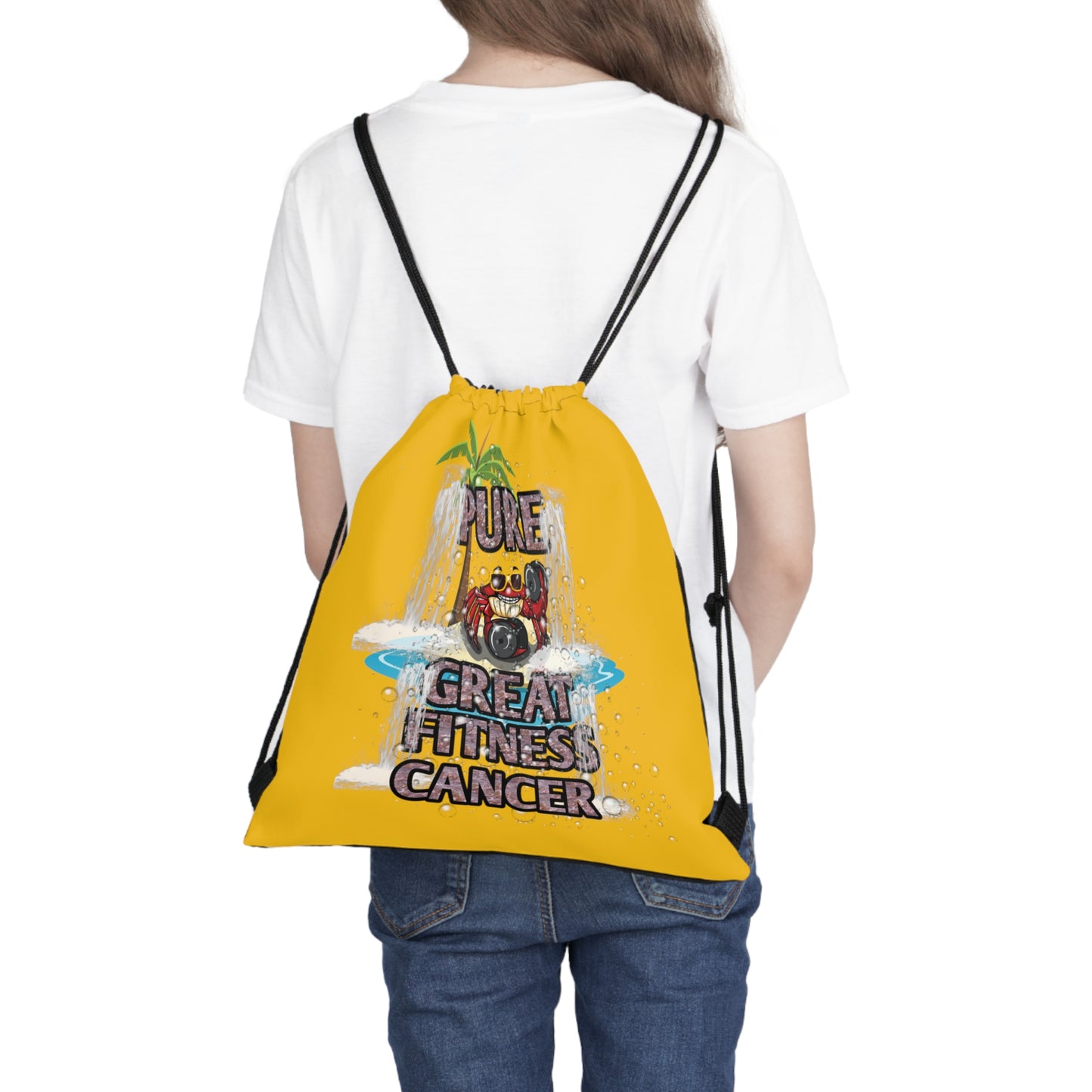 Outdoor Drawstring Bag Yellow Cancer