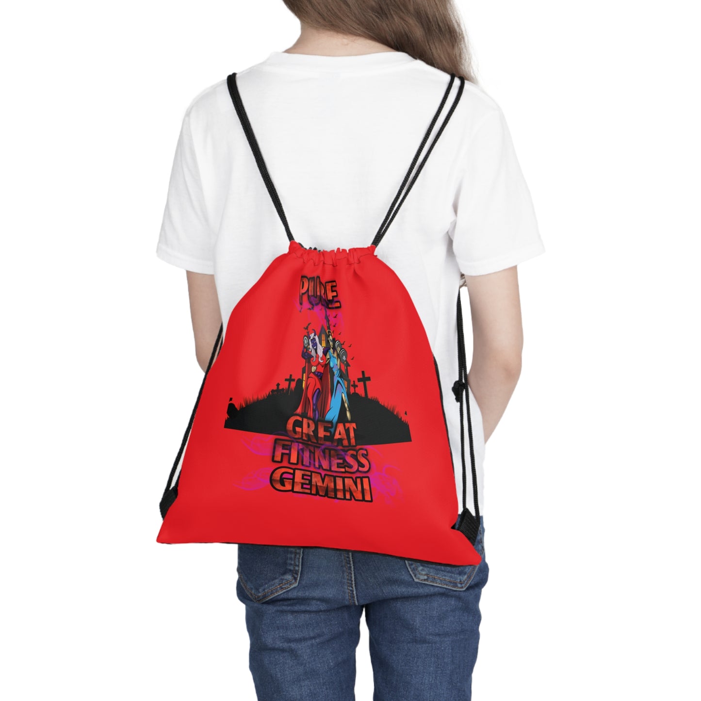 Outdoor Drawstring Bag Red Gemini