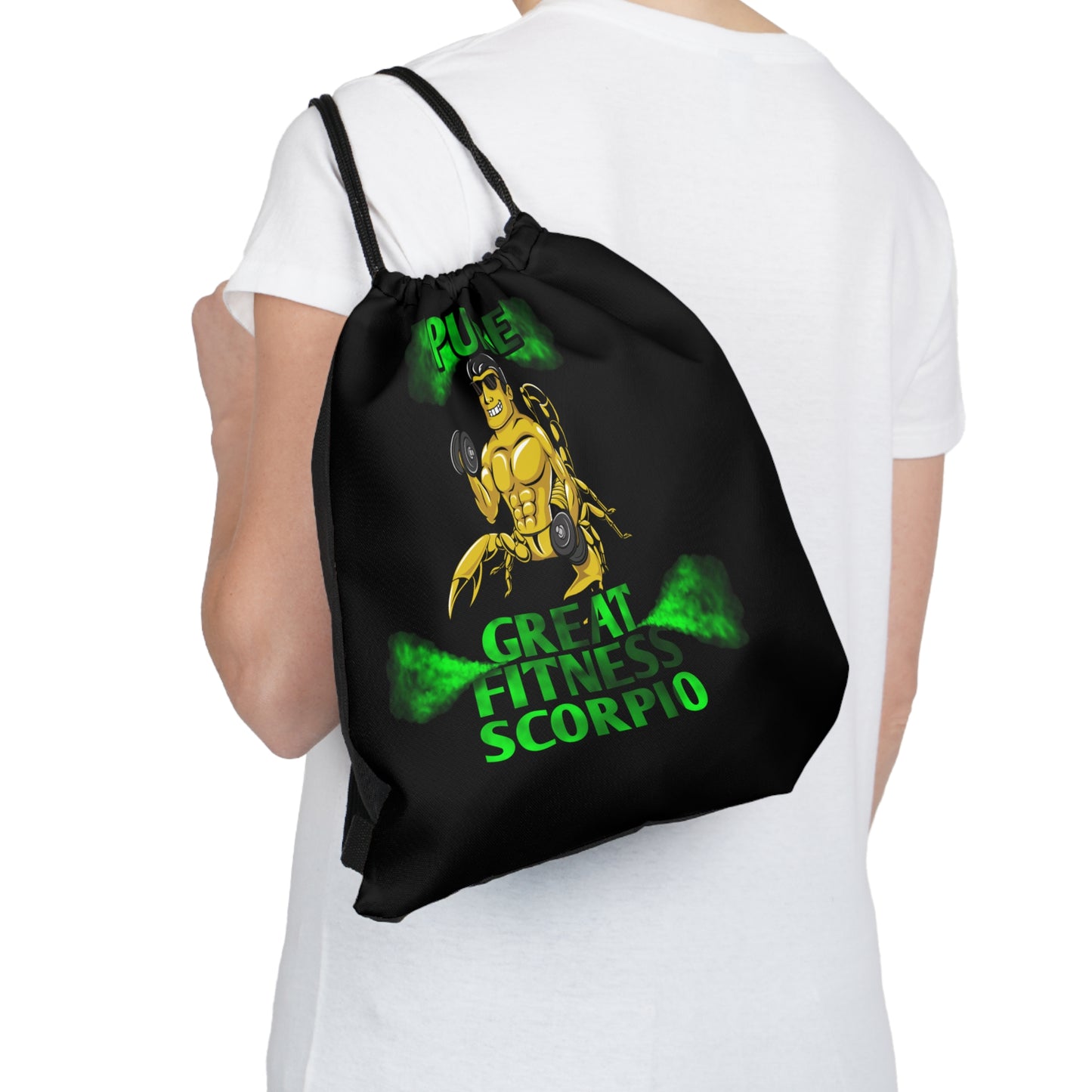 Outdoor Drawstring Bag Black Male Scorpio