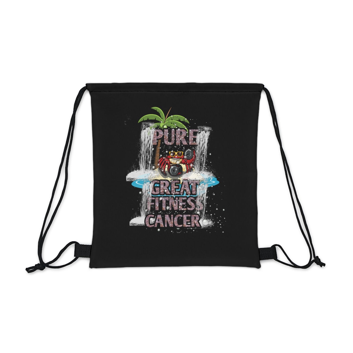 Outdoor Drawstring Bag Black Cancer